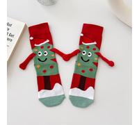 Sollee Chaussettes de Noël magnétiques Chaussettes de Noël magnétiques à Main Chaussettes de Noël à Main Chaussettes de à succion magnétique Cadeau pour Les Couples et Les Amis