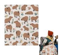Sollee Couverture Capybara,Couverture Capybaras, Couverture Capybara coupée en Dessin animé, Couvertures pelucheuses en Polaire légère, jetés de Flanelle Chauds et Super Doux, Animaux en Peluche