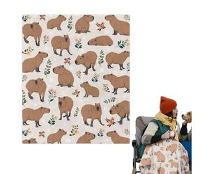 Sollee Couverture Capybara,Couverture Capybaras, Couverture Capybara coupée en Dessin animé, Couvertures pelucheuses en Polaire légère, jetés de Flanelle Chauds et Super Doux, Animaux en Peluche