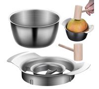 Sollee Eplucheur de Grenade épépineur Outil pour éplucher Les Grenades Extracteur de Seeds de Grenade en Acier Inoxydable Eplucheur de Grenade avec Bol et Marteau en Bois pour la Cuisine