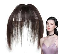 Sollee Frange à clipser dans les extensions de cheveux, frange à clipser pour femme - Fausses franges naturelles | Frange de cheveux humains, Bang Français naturel, Clip de cheveux Wispy Bangs, Clip