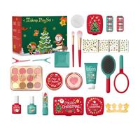 Sollee Kit de Maquillage Enfant Jeu de Rôle,Coffret Cosmétique Fille Noël,Maquillage Doux pour Peau Jeu Fête Anniversaire Maternelle - pour Maternelle Maison Fille 3 5 Ans Espace Noël