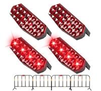 Sollee Lumières Stroboscopiques Solaires | Feux D'Avertissement Sans Fil Pour Voiture - 4 Pièces Dispositifs D'alarme Automobile À Haute Luminosité Pour Panneaux Chantiers Et