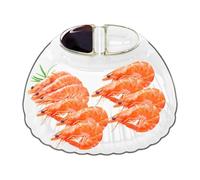 Sollee Plateau De Service Pour Dumplings | Plat De Cuisine Divisé Avec 3 Compartiments,Assiette À Apéritif Pour Le Dîner Avec Soucoupe À Sauce - Pour Pâtes, Fruits, Snacks, Légumes, Apéritifs De Fête,