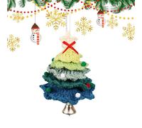 Sollee Sapin de Noël en Laine - Décoration de Fêtes Pendentif Tricoté avec Clochette | Décoration Festive pour Cheminée, Bureau, Bibliothèque et Salon