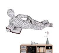Sollee Sculpture d’Homme lisant, Figurine de Lecture | Ornements de Bureau de Lecture de Statue de penseur,Sculptures esthétiques abstraites en résine Moderne, décor d'étagère pour Table de Salon