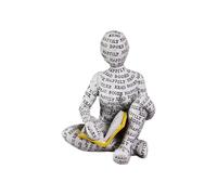 Sollee Statue de Lecture,Statue d'homme Qui lit - Ornements de Bureau Figurines de Lecture de pulpe,Sculptures esthétiques abstraites en résine Moderne, décor d'étagère pour Table de Salon