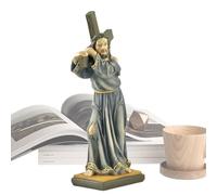 Sollee Statuette de Jésus,Collection de Modèles de Sculptures en Résine | Statue de Jésus sur la | pour la Décoration de la Maison, du Bureau, du Salon, de l'Église, Bureau et des Festivals