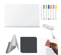 Sollee Tableau de gribouillage lumineux pour, tableau d'écriture LED en acrylique avec 7 stylos à séchage rapide - Bloc-notes lumineux pour écoles maternelles, écoles maternelles, voyages à la