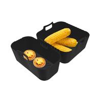 Sollee Tapis en Silicone pour Air Fryer | Revêtements Réutilisables Pour Friteuse Sans Huile | Anti-Adhésif 2 Pièces Amovible Réutilisable Sécurité Cuisine Maison Four Cuit-Vapeur Extérieur