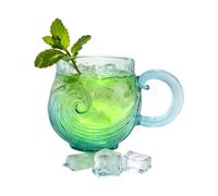 Sollee Tasses À Boire En Verre - Poignée Ergonomique Vague Sécurisée - Verres À Boisson En Verre De Mer Avec Motif Vague,Pour Thé Lait Eau Boisson Vin Chaud Froid Maison Bureau Anniversaire Noël Fête