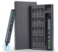 SOLLON Mini Tournevis Electrique Sans Fil, 68 en 1 set de tournevis de précision avec 64 S2 embouts magnétiques en acier 5 vitesses couple,pour réparation pour Phone,Laptop,Camera,montres, lunettes