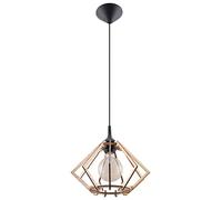 SOLLUX Lampe en Bois Ajouré Spot Suspendu Éclairage Plafonnier Bois Ampoule LED Design Géométrique Installation Facile POMPELMO 27.5x27.5x90 cm