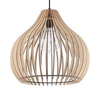 SOLLUX Lampe en Bois Ajouré Spot Suspendu Éclairage Plafonnier Bois Ampoule LED Design Géométrique Installation Facile APRILLA 40x40x100 cm