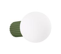 SOLLUX lighting Applique d'intérieur - Applique aluminium verre - 1 flamme - Ampoule LED - Halo vert olive