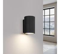 SOLLUX lighting Applique Murale Intérieure Aluminium Ampoule LED 3000K Lumière Blanche Chaude 1 Flamme 6,5 x 8,5 x 10 cm GLOOW Noir
