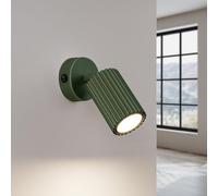 SOLLUX lighting Applique Murale Intérieure Aluminium Ampoule LED 3000K Lumière Blanche Chaude 1 Flamme avec Interrupteur 8 x 16 x 16 cm GLOOW Vert Olive