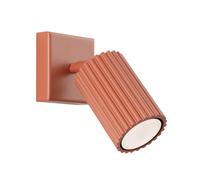SOLLUX lighting Applique Murale - Lampe Murale Intérieure - en Aluminium - 1 Abat-jour - 8 x 16 x 16 cm - Karbon Ocre Rouge