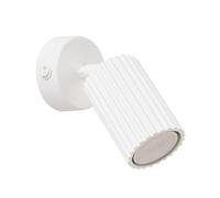 SOLLUX lighting Applique Murale - Lampe Murale Intérieure - en Aluminium - 1 Abat-jour avec Interrupteur - 8 x 16 x 16 cm - Karbon Blanc