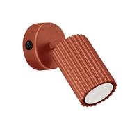SOLLUX lighting Applique Murale - Lampe Murale Intérieure - en Aluminium - 1 Abat-jour avec Interrupteur - 8 x 16 x 16 cm - Karbon Ocre Rouge