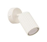SOLLUX lighting Applique Murale - Lampe Murale Intérieure - en Aluminium - 1 Abat-jour avec Interrupteur - 8 x 16 x 16 cm - Karbon Beige