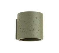 SOLLUX lighting Applique Murale - Lampe Murale Intérieure - en Béton - 1 Abat-jour - Lampe LED Ampoule - Vert Olive Orbis