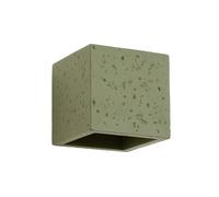 SOLLUX lighting Applique Murale - Lampe Murale Intérieure - en Béton - 1 Abat-jour - Lampe LED Ampoule - Vert Olive Quad