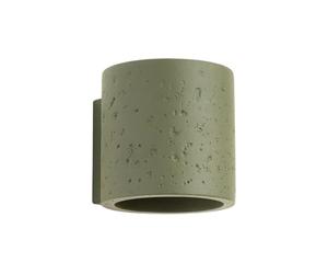 SOLLUX lighting Applique Murale - Lampe Murale Intérieure - en Béton - 1 Abat-jour - Lampe LED Ampoule - Vert Olive Orbis