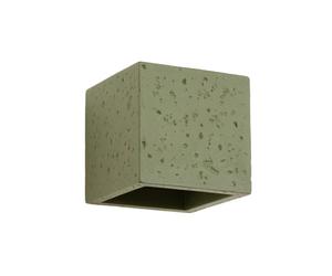 SOLLUX lighting Applique Murale - Lampe Murale Intérieure - en Béton - 1 Abat-jour - Lampe LED Ampoule - Vert Olive Quad