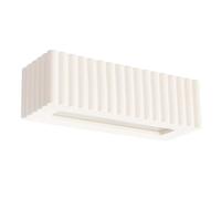 SOLLUX lighting Applique Murale - Lampe Murale Intérieure - en Céramique - 1 Abat-jour - Lampe LED Ampoule - Blanc Rigata