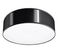 SOLLUX lighting Arena 35 Plafonnier Rond, Design Minimaliste et Moderne, Ampoule E27 (LED) Remplaçable, 1 x 60 W, Nettoyage Facile, Fabriqué en PVC, 35 x 35 x 11 cm, Noir