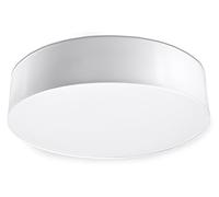 SOLLUX lighting Arena 45 Plafonnier Rond, Design Minimaliste et Moderne, Ampoule E27 (LED) Remplaçable, 1 x 60 W, Nettoyage Facile, Fabriqué en PVC, 45 x 45 x 11 cm, Blanc