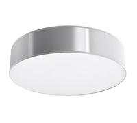 SOLLUX lighting Arena 55 Plafonnier Rond, Design Minimaliste et Moderne, Ampoule E27 (LED) Remplaçable, 1 x 60 W, Nettoyage Facile, Fabriqué en PVC, 55 x 55 x 11 cm, Gris