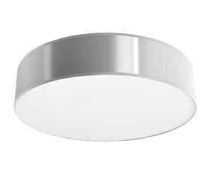 SOLLUX lighting Arena 55 Plafonnier Rond, Design Minimaliste et Moderne, Ampoule E27 (LED) Remplaçable, 1 x 60 W, Nettoyage Facile, Fabriqué en PVC, 55 x 55 x 11 cm, Gris