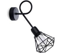 Sollux Artemis Applique Murale - Appliques Chambre - Appliques LED Salon - Appliques Couloir - Appliques Modernes - Noir - 50-60Hz, ~220-230V E14 1x40W 1x12W LED