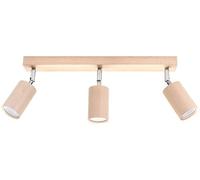 Sollux LIGHTING Berg 3 Spotlight Plafonnier, avec Abat-Jour Mobiles, Design Minimaliste, Rustique, Classique, Ampoule Remplaçable GU10, 3 x 40 W, Bois