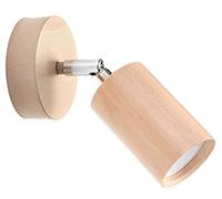 SOLLUX lighting Berg Applique Spotlight, avec Abat-Jour Mobile, Design Minimaliste, Rustique, Classique, Ampoule Remplaçable GU10, 1 x 40 W, Bois Natu