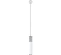 SOLLUX lighting Borgio 1 Plafonnier, Design Minimaliste & Industriel, Ampoule GU10 Remplaçable, 1 x 40 W, Béton & Acier Enduit de Poudre, Blanc & Gris
