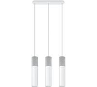 SOLLUX lighting Borgio 2 Plafonnier, Design Minimaliste & Industriel, Ampoule GU10 Remplaçable, 2 x 40 W, Béton & Acier Enduit de Poudre, Blanc & Gris