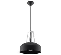 Sollux Lighting Casco lampe suspendue 1x60 W noir-bois SL.0389