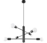 SOLLUX lighting SL.0305 SL.0305 Ampoule E27 6 x 60 W 6 x 15 W 50-60 Hz 220-230 V IP20 Classe de protection I Ampoule non incluse Dimensions : 60/60/85 cm Matériau : acier Noir