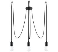 Suspension EDISON 3 E27 LED Moderne Loft BOHO Design Couloir - Noir