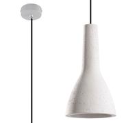 SOLLUX Suspension EMPOLI Éclairage de plafond Lampe béton Ampoule LED Design minimaliste Installation facile Couleur grise 17 x 17 x 132 cm Gris