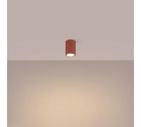 SOLLUX lighting KARBON Moderne Lampe de plafond - Luminaire Polyvalent en Aluminium - GU10, Max 10W LED, IP 20 - Ampoule Non Incluse - 1x Source de lumière - 6,5x6,5x10cm, Ocre rouge