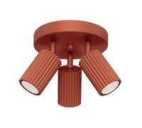SOLLUX lighting KARBON Moderne Lampe de plafond - Luminaire Polyvalent en Aluminium - GU10, Max 10W LED, IP 20 - Ampoule Non Incluse - 3x Source de lumière - 19,5x19,5x18cm, Ocre rouge