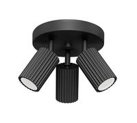 SOLLUX lighting KARBON Moderne Lampe de plafond - Luminaire Polyvalent en Aluminium - GU10, Max 10W LED, IP 20 - Ampoule Non Incluse - 3x Source de lumière - 19,5x19,5x18cm, Noir
