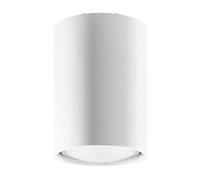 SOLLUX lighting Lagos 10 Plafonnier | Design Moderne avec Abat-jour Cylindrique, Style Industriel | Ampoule GU10 Remplaçable, 1 x 40 W | Acier Peint par Poudrage, Blanc, 6 x 6 x 10 cm