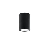 SOLLUX lighting Lagos 10 Plafonnier | Design Moderne avec Abat-jour Cylindrique, Style Industriel | Ampoule GU10 Remplaçable, 1 x 40 W | Acier Peint par Poudrage, Noir, 6 x 6 x 10 cm