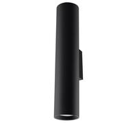 SOLLUX lighting Lagos 2 Applique Murale | Design Moderne avec Abat-jour Cylindrique, Style Industriel | Ampoule GU10 Remplaçable, 2 x 40 W | Acier Peint par Poudrage, Noir, 6 x 8 x 30 cm