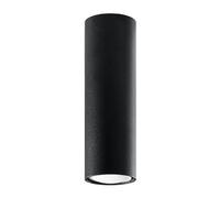 SOLLUX lighting Lagos 20 Plafonnier | Design Moderne avec Abat-jour Cylindrique, Style Industriel | Ampoule GU10 Remplaçable, 1 x 40 W | Acier Peint par Poudrage, Noir, 6 x 6 x 20 cm